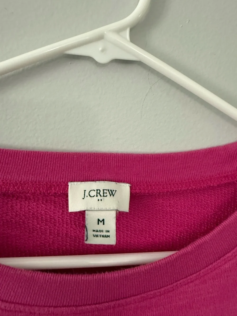J. Crew Crewneck Sweatshirt Sweater Pullover Cotton Fuchsia Pink Knit Size S M